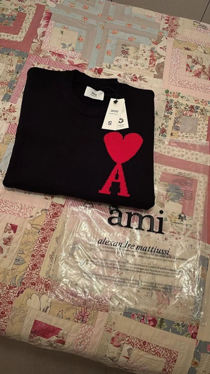 Pull Ami Paris Noir  S - photo numéro 2