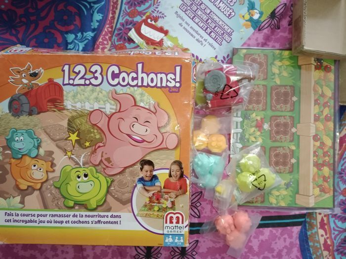 1.2.3 cochons ! Fais la course pour ramasser de la nourriture dans cet incroyable jeu où le loup et cochons s'affrontent. Neuf - photo numéro 3