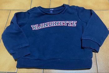 Sweat marine motif blondinette taille 3 ans kiabi