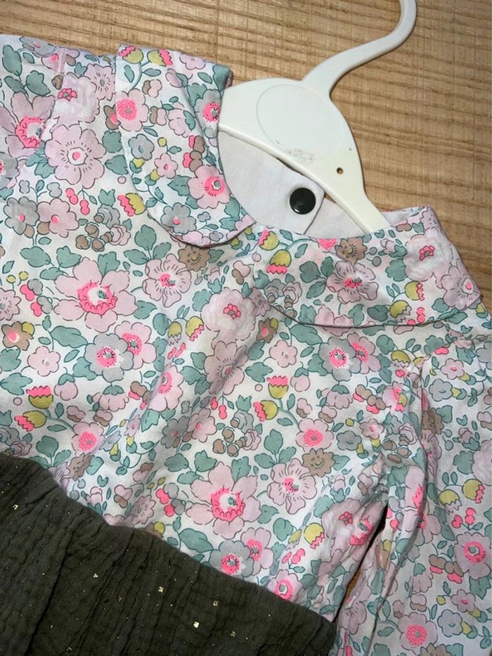 Ensemble barboteuse barrette tenue jacadi liberté betsy tilleul 18 mois fille - photo numéro 2