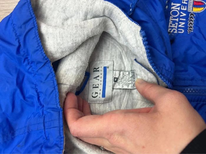 Veste Vintage Windbreaker Seton Hall University Bleu GEAR Taille M - photo numéro 4