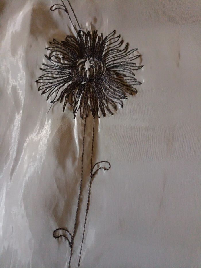 Paire de voilage blanc brodé - photo numéro 4