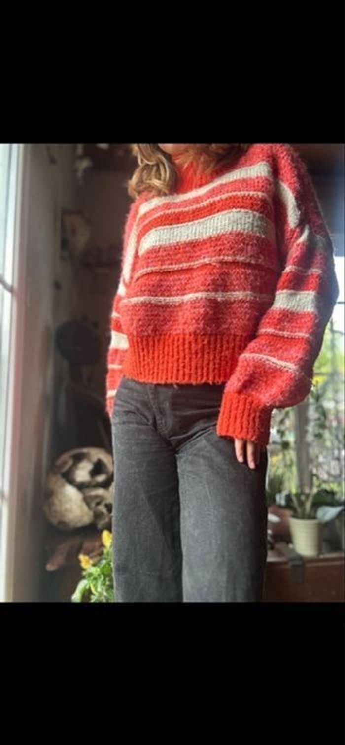 Pull rayé orange et blanc Vero Moda - photo numéro 4