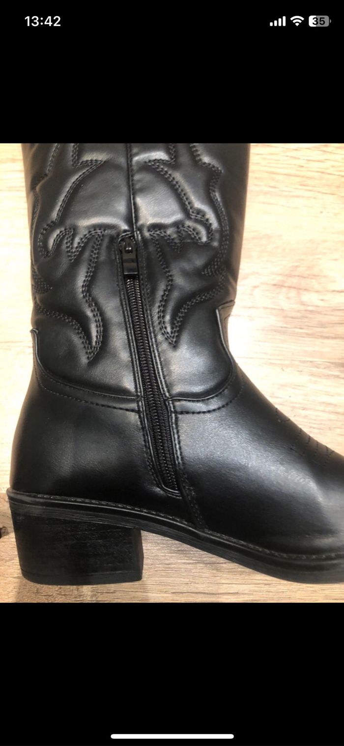 Santiags simili cuir 39 noir - photo numéro 8