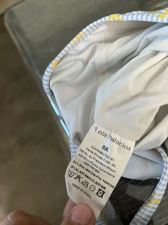 7/8 ans maillot bain Lola palacios bleu jaune - photo numéro 5
