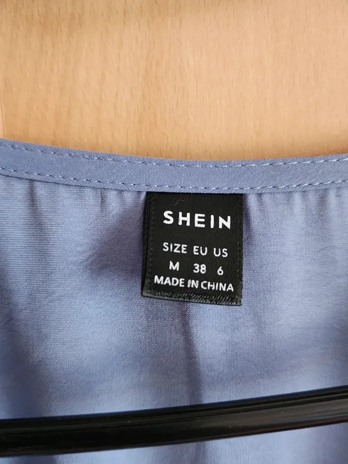 Robe longue Shein fendue bleu gris T.38/M - photo numéro 8