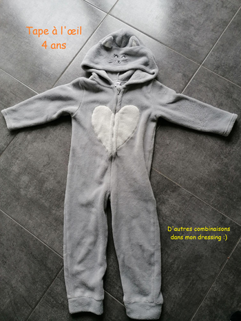 Pyjama tout doux combinaison 4 ans tape à l'oeil tao
