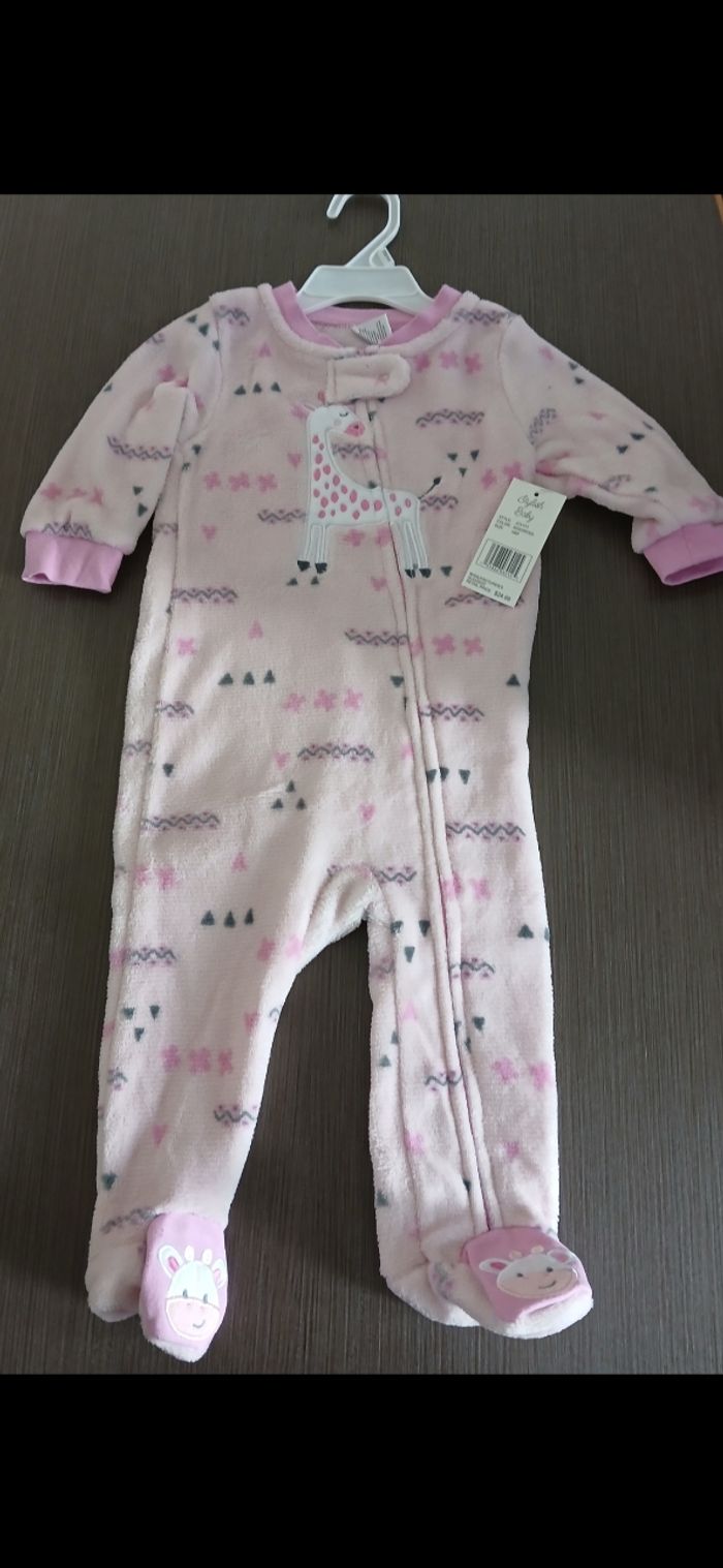 Pyjamas en velours polaire fille girafe 18 mois