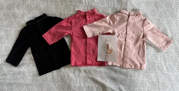 Lot de 3 sous-pulls fille - Kiabi - Taille 1 mois - photo numéro 2