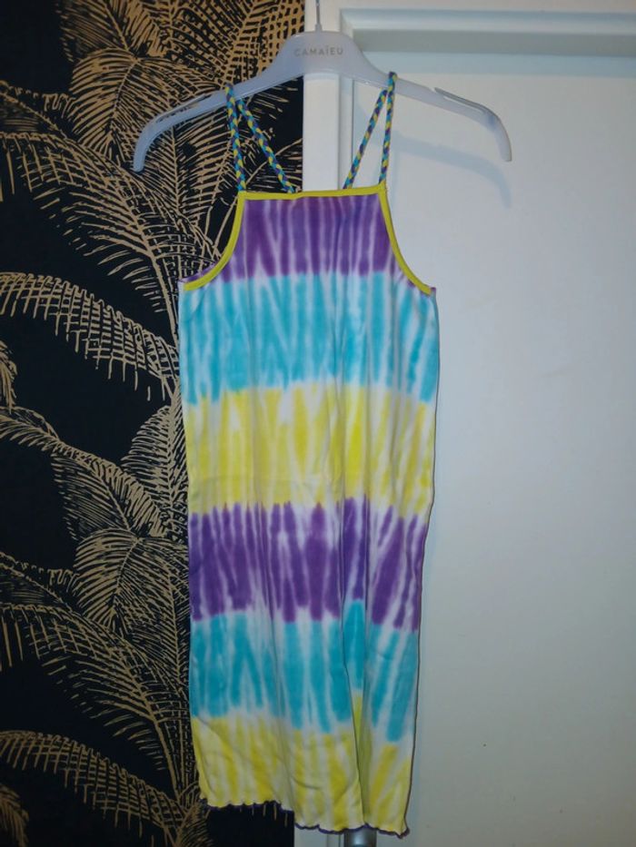 💜 Robe tie & dye multicolore taille 10 ans. - photo numéro 3