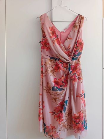 Robe rose fleurie 38/40 bodyflirt décolleté