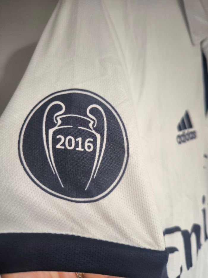T-shirt polo Blanc Real Madrid 2016 Ronaldo Adidas taille M - photo numéro 4
