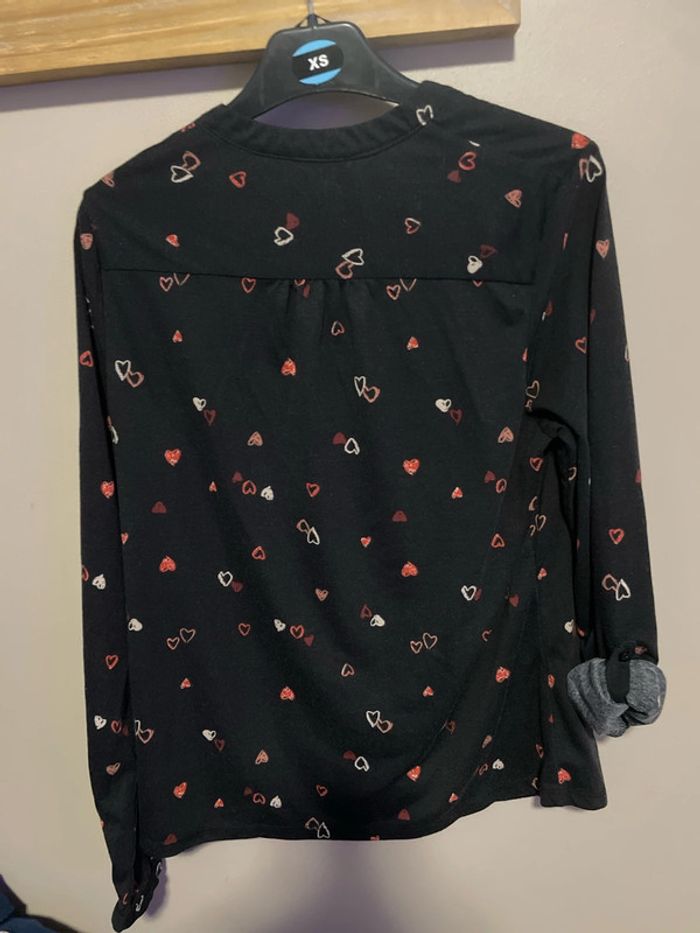 Blouse noire à cœurs - photo numéro 4