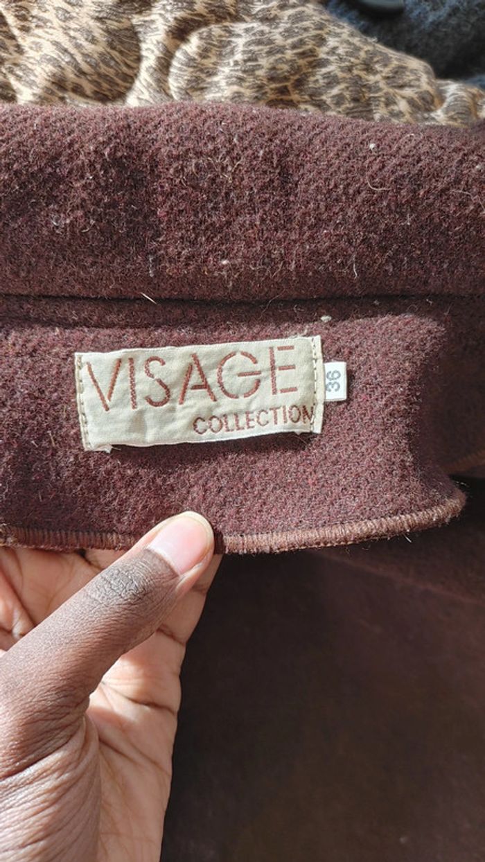 Veste en laine vintage oversize carreaux orange brun marron - photo numéro 8