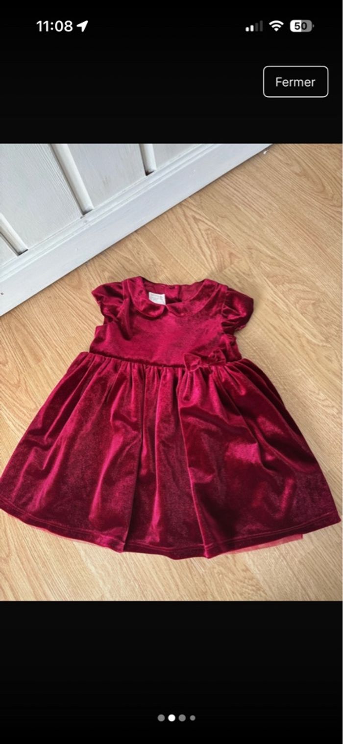 Robe rouge h&m fille taille 12/18 mois - photo numéro 2
