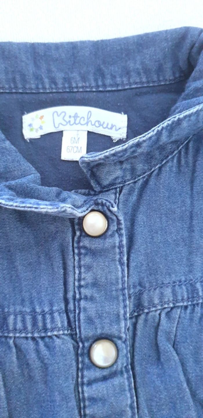 Robe ne jean bébé fille 6 mois kitchoun - photo numéro 2
