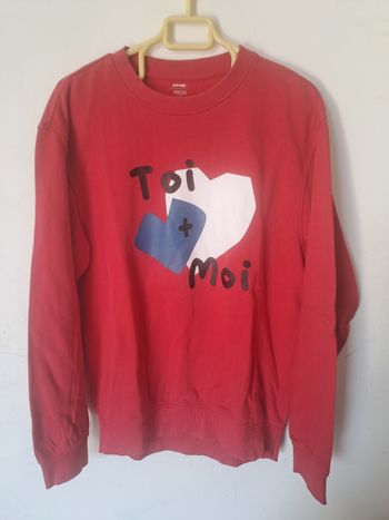Sweat rouge Toi+Moi Kiabi Taille S