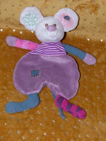 Doudou plat souris rose Bukowski 🐭tbe