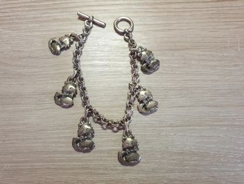 Sublime bracelet vintage authentique chats métal argenté