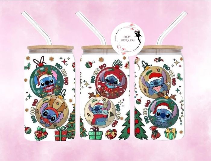 Stitch boule de Noël - Gobelet en verre