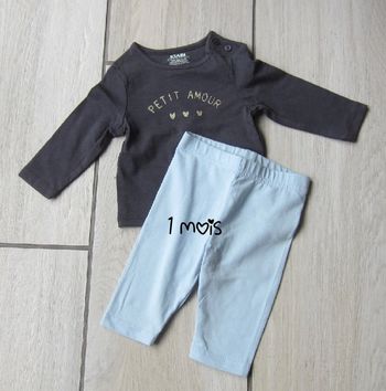 Tee shirt et legging unisexe 1 mois