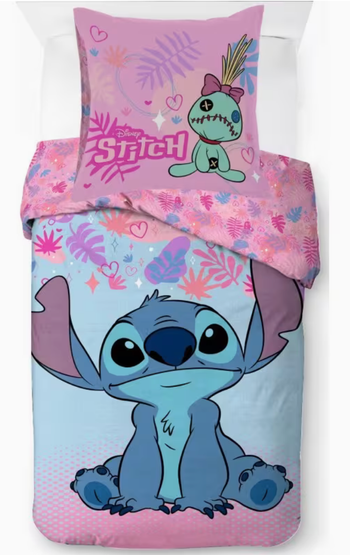 Parure de lit simple Stitch - 1 housse de couette + 1 taie d'oreiller - 100% coton
