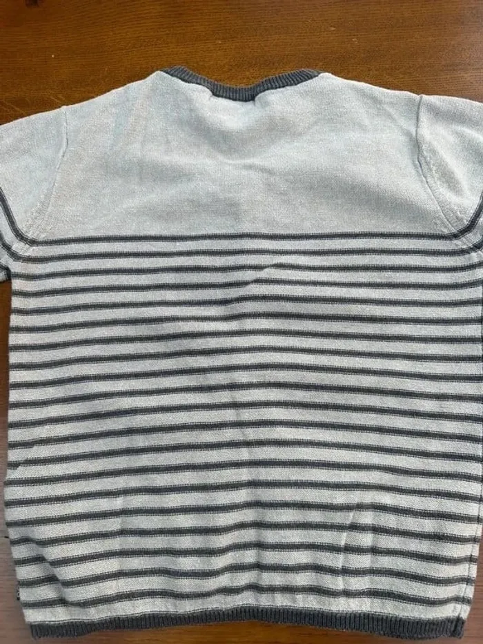 Gilet gris et beige rayé obaibi 3 ans - photo numéro 9