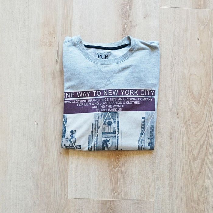 Fun Sweat by OWK Pull NYC Times SQR Vintage Collection Gris Homme (Taille L)