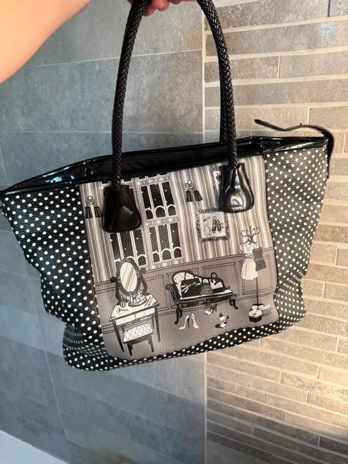 Sac à main vintage à pois – Style rétro - photo numéro 2
