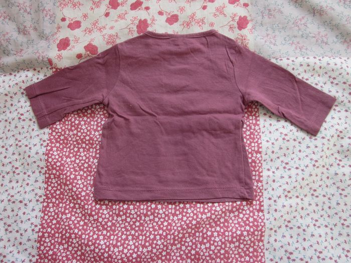T-Shirt manches longues violet 1 mois - photo numéro 2