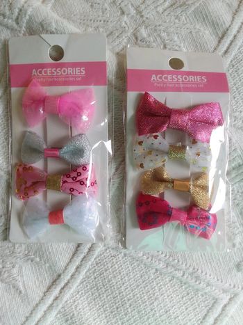Lot accessoires NEUF barrettes/pince en noeud cheveux fille