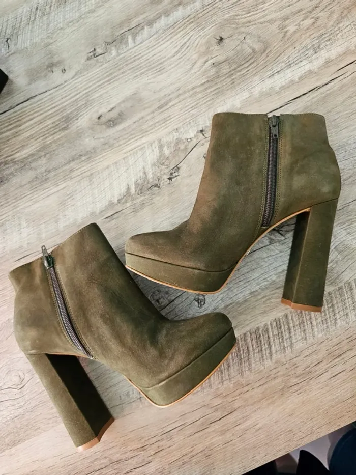 Boots bottine Buffalo kaki - photo numéro 3