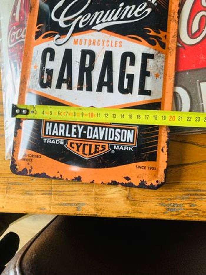 Lot de 4 plaques Deco Coca Leffe Harley Davidson - photo numéro 2