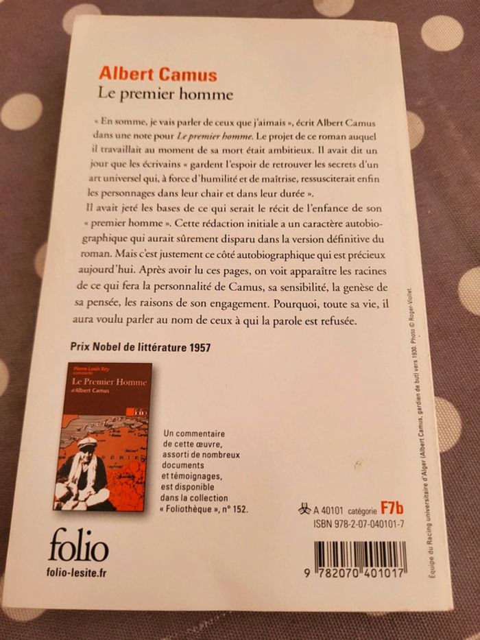 Livre Albert Camus Le premier homme - photo numéro 2