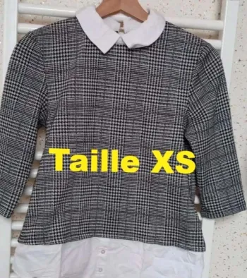 Tunique  chemise  noir  blanche  Only Taille XS
