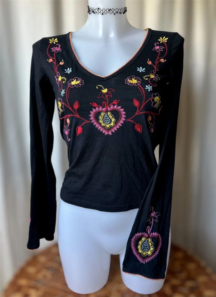 Blouse broderies Whimsigoth Witchy vintage Whimsy - Taille S/M