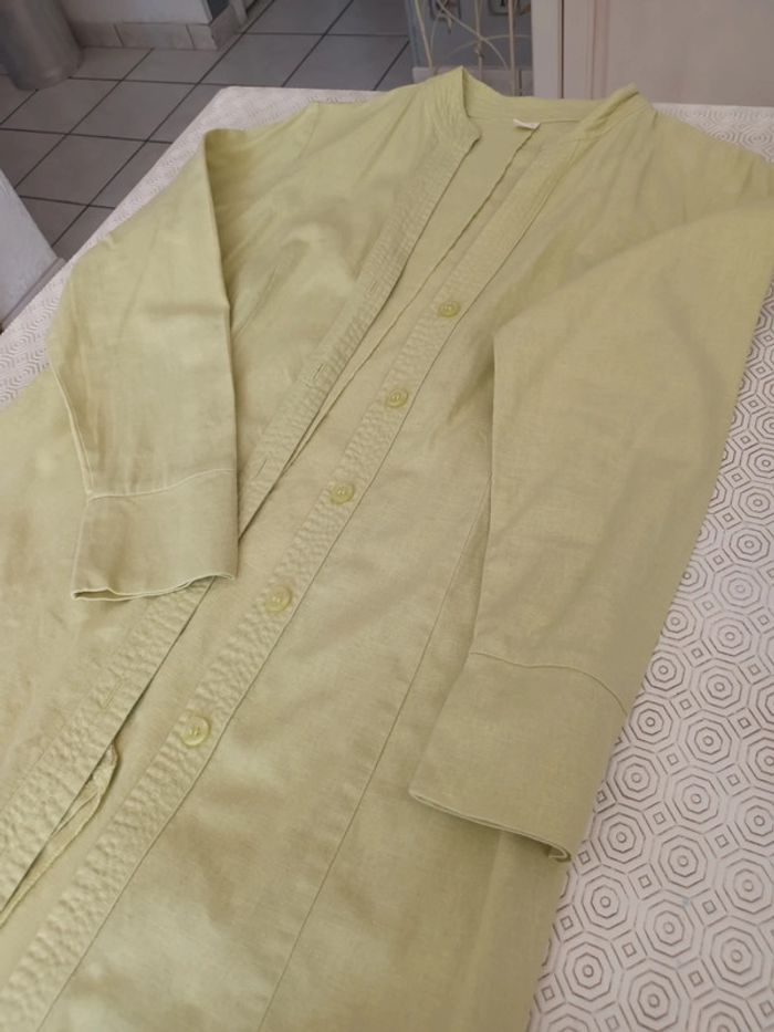 Veste longue T 38/40 vert anis - photo numéro 3