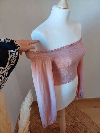 Too court rose smocké H&M taille XS 34