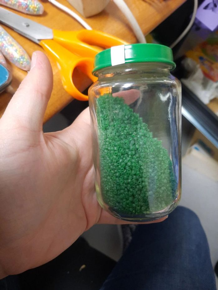 140g de perle de rocaille verte - photo numéro 2