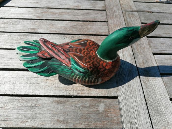 Figurine statuette canard et cane bois décoration collection vintage - photo numéro 6