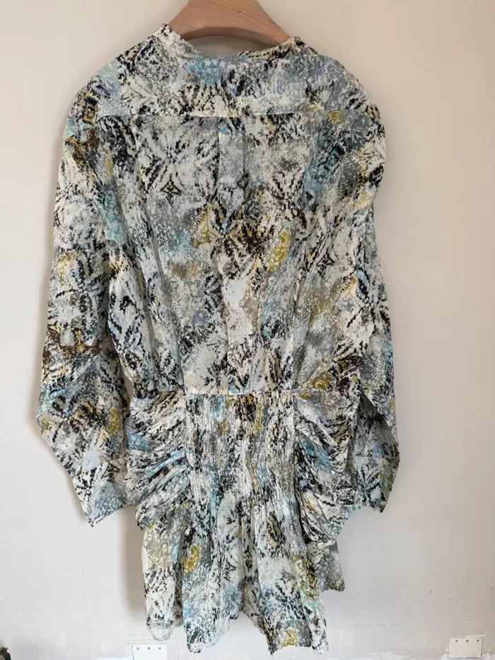 Robe IRO imprimée bleu vert - photo numéro 9
