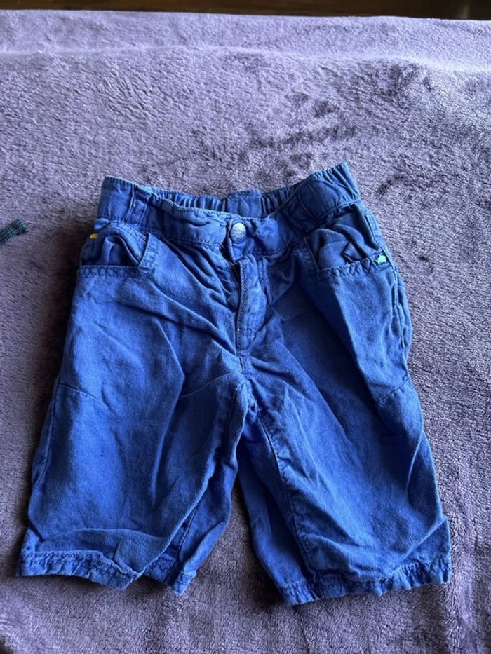 Bermuda garcon en lin bleu Sergent major taille 4 ans