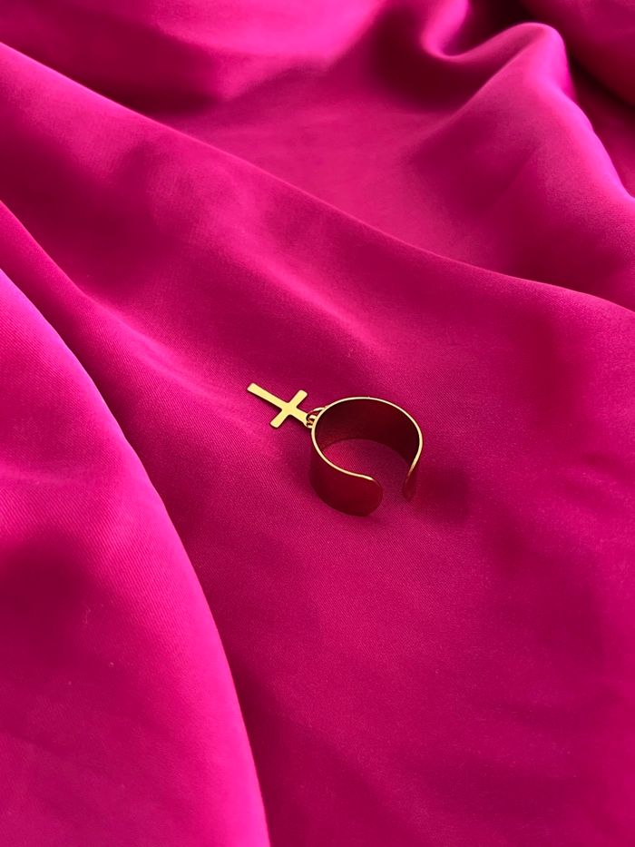 Bague croix tendance acier inoxydable - photo numéro 2