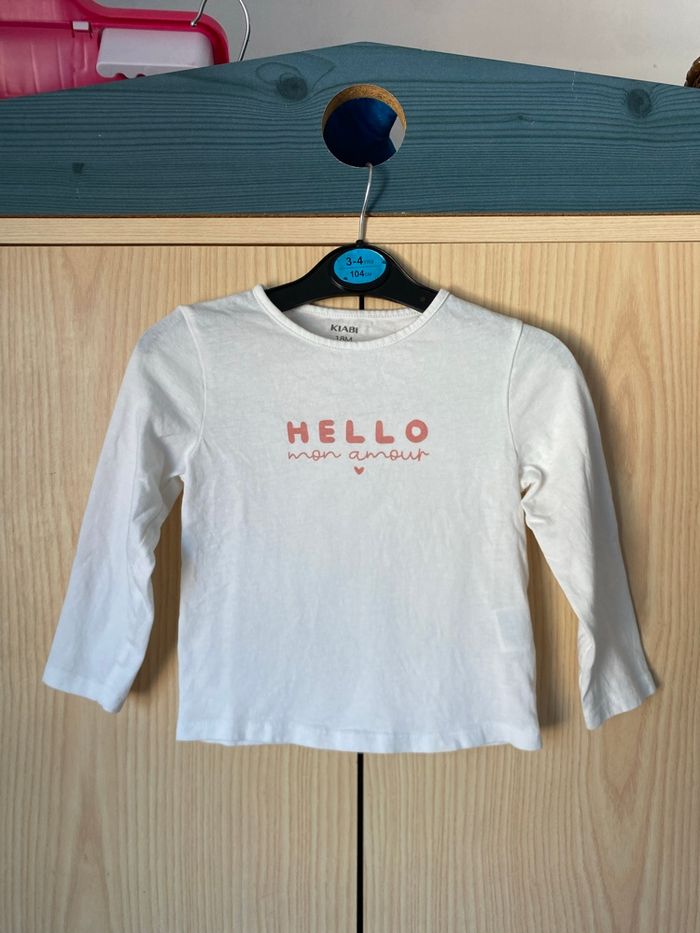 T-shirt « hello mon amour » Kiabi 18 mois
