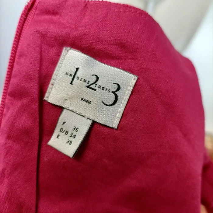 Robe bordeaux midi style empire broderies dorées – 1.2.3 Paris – taille 36 A055 - photo numéro 10