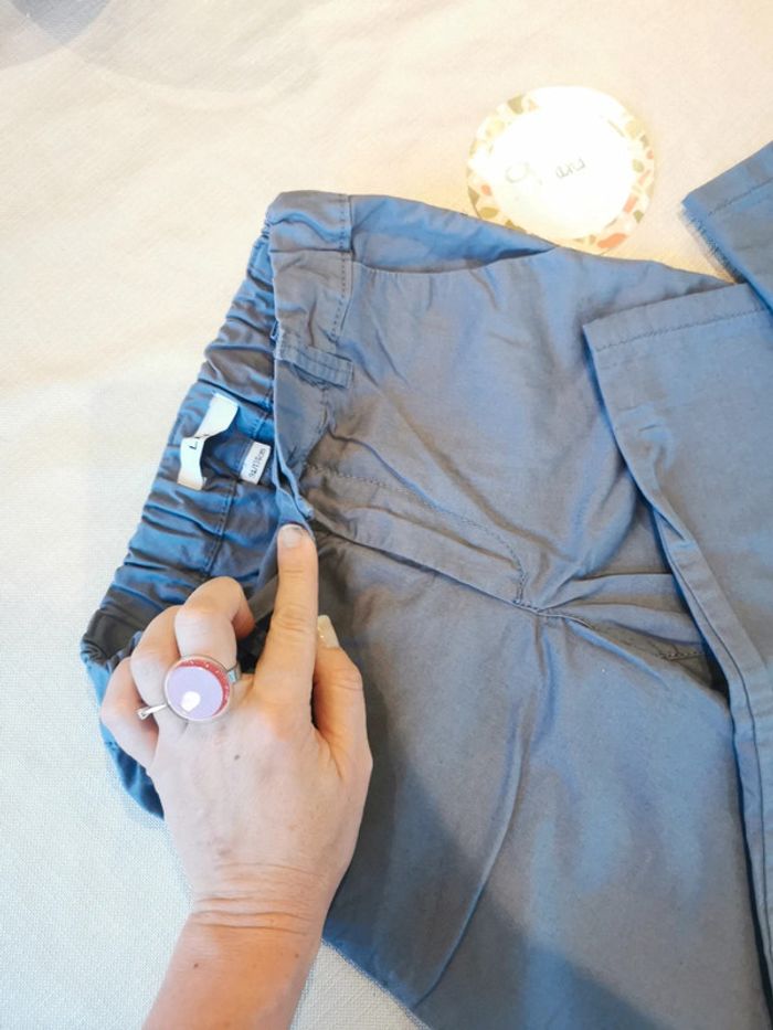Pantalon toile type chino 8 ans bleu moyen - photo numéro 2