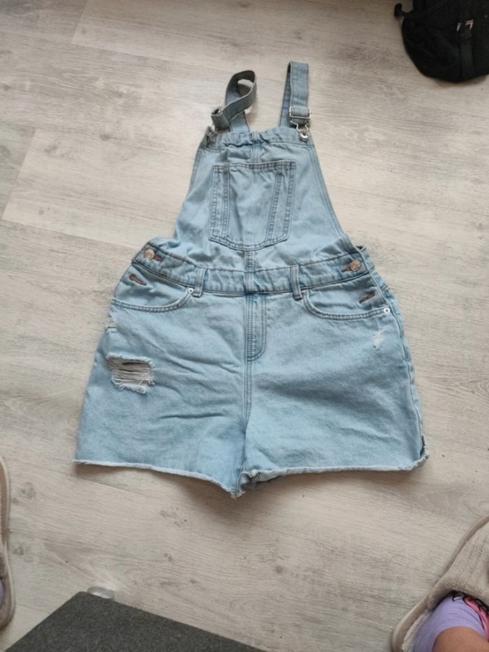 Salopette short en jeans