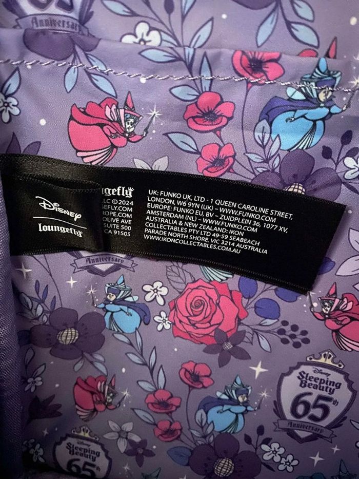 Disney Loungefly Sac à dos Princesses Belle au bois dormant 65th anniversaire Aurore Prince Fées - photo numéro 7