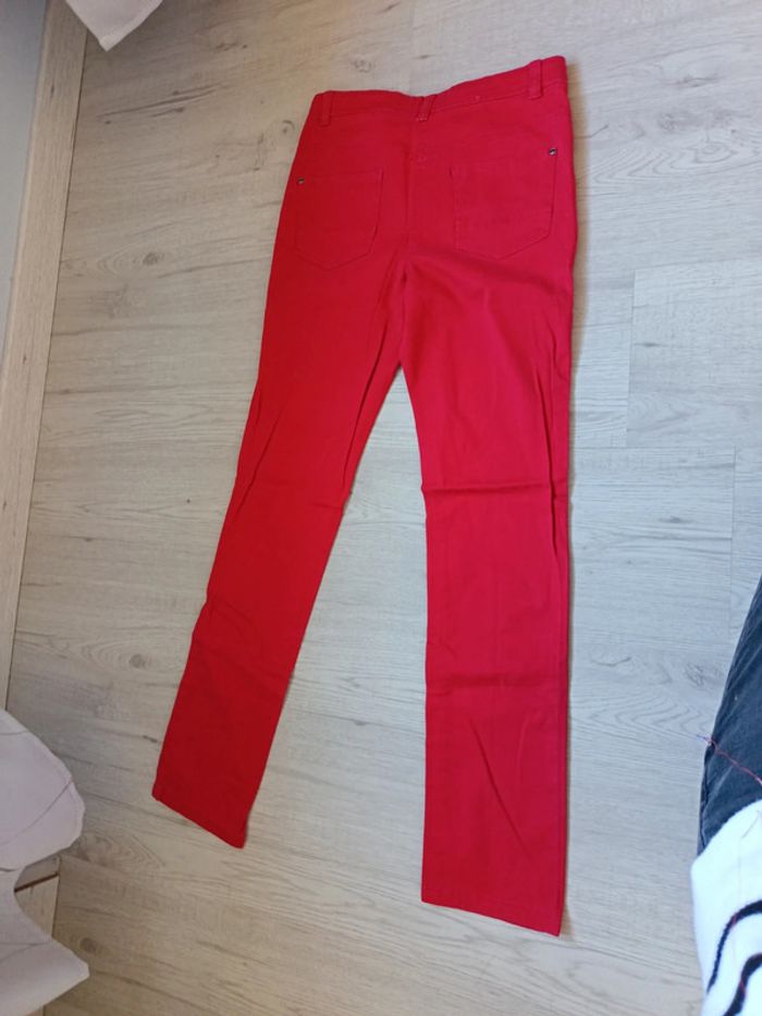 Pantalon 14 ans fille Bilook  slim rouge tbe - photo numéro 7