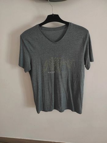 T-shirt col V vert nature homme M